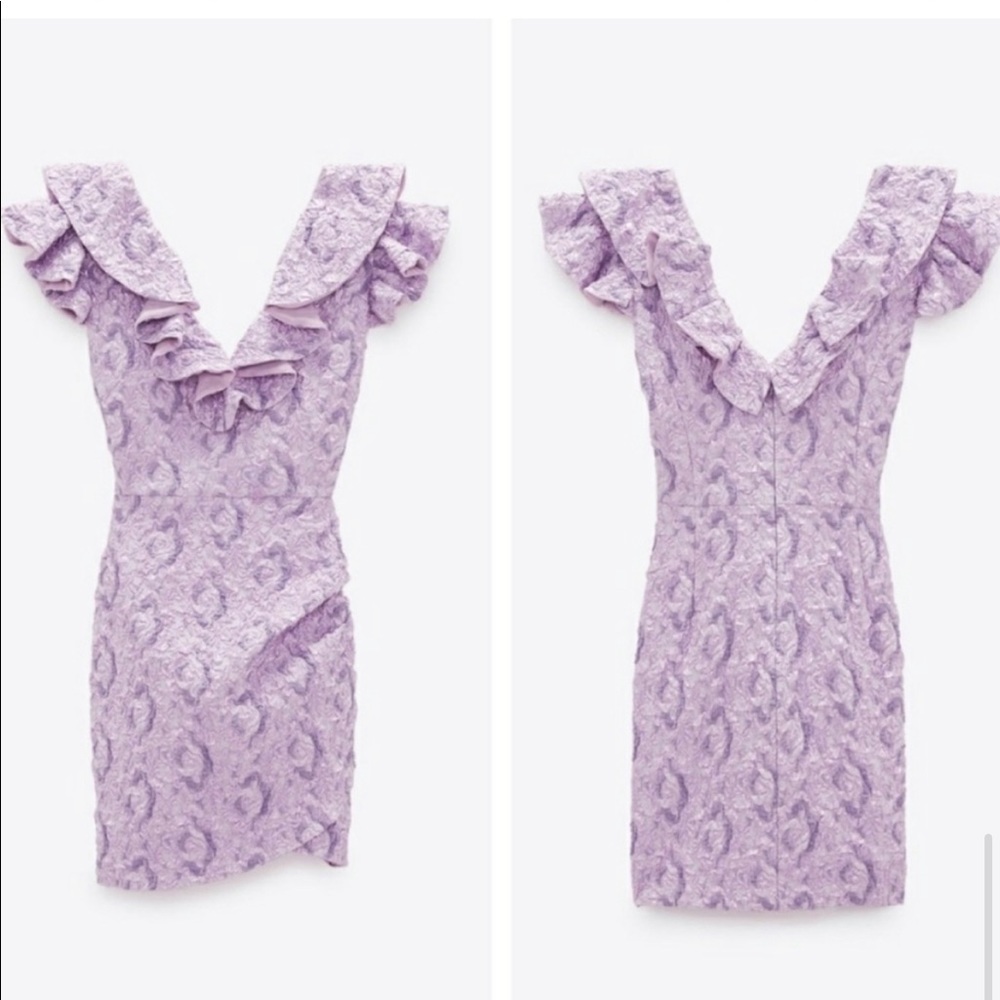 NWT Zara Purple Limited Edition Ruffle Dress
